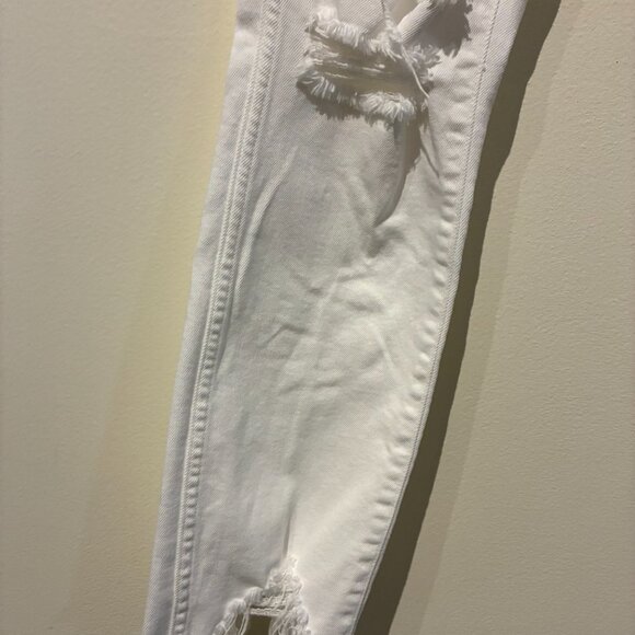 3x1 White Distressed Denim Straight-Leg Jeans - Women's 26 - Picture 5 of 8